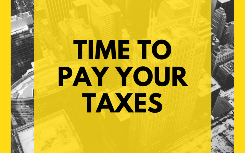 Black and Yellow Square Tax Day Social Media Graphic