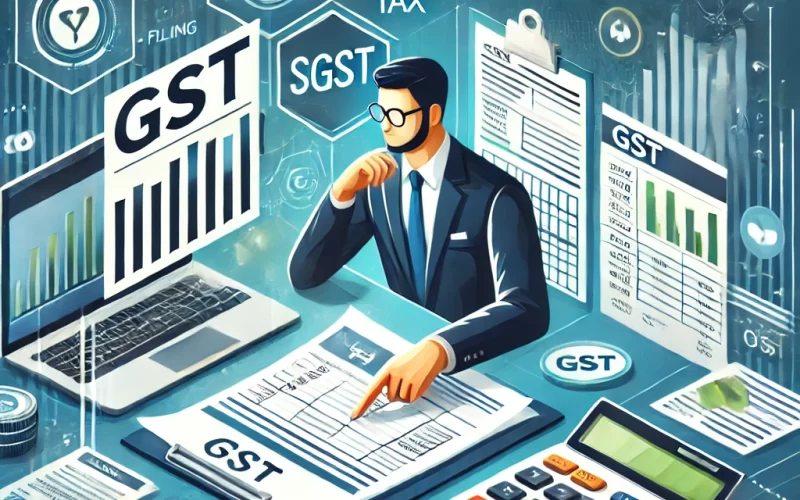 An-informative-and-professional-illustration-showcasing-essential-GST-Goods-and-Services-Tax-concepts-for-business-taxpayers